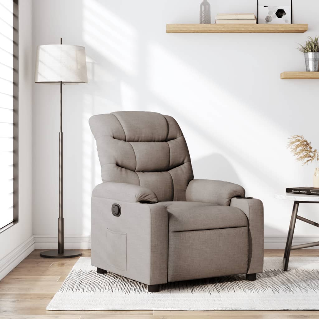 Fauteuil relax tissu taupe