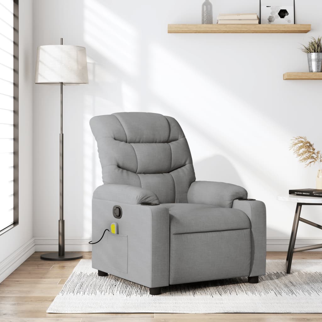 Fauteuil de massage tissu gris clair