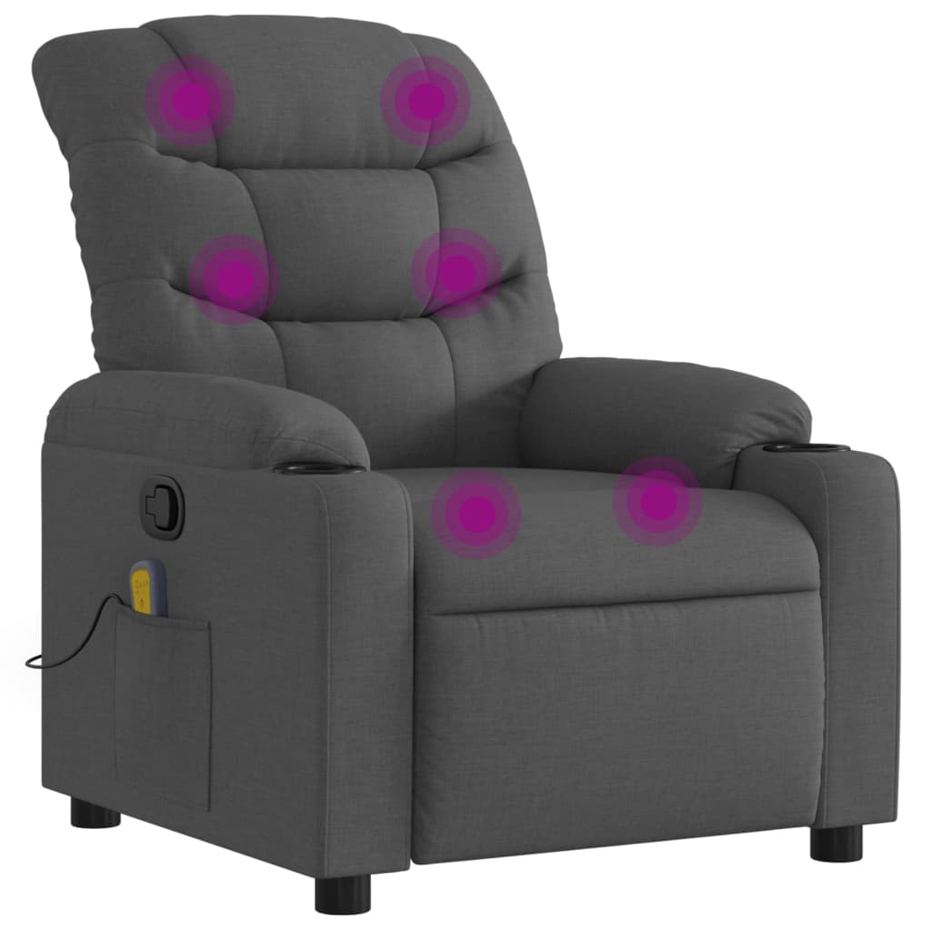 Fauteuil de massage tissu gris foncé