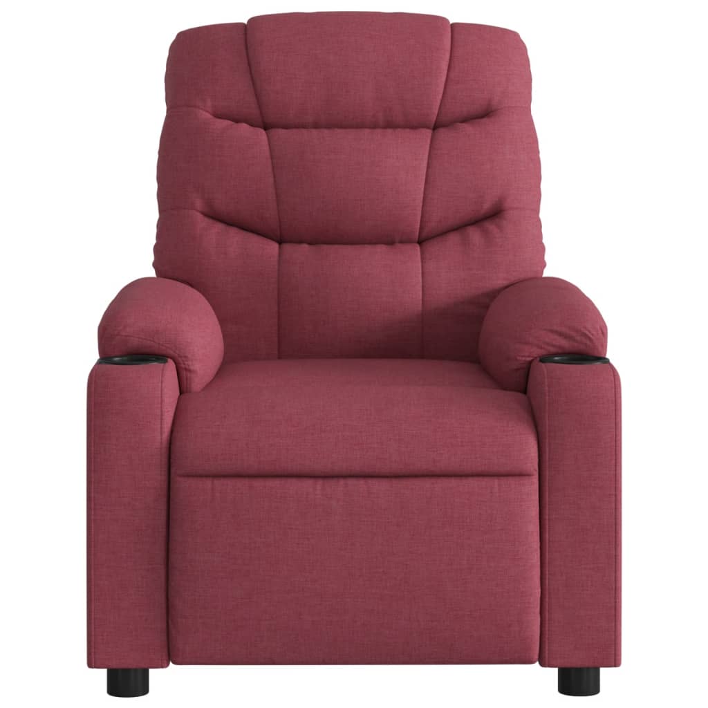 Fauteuil de massage tissu rouge vin