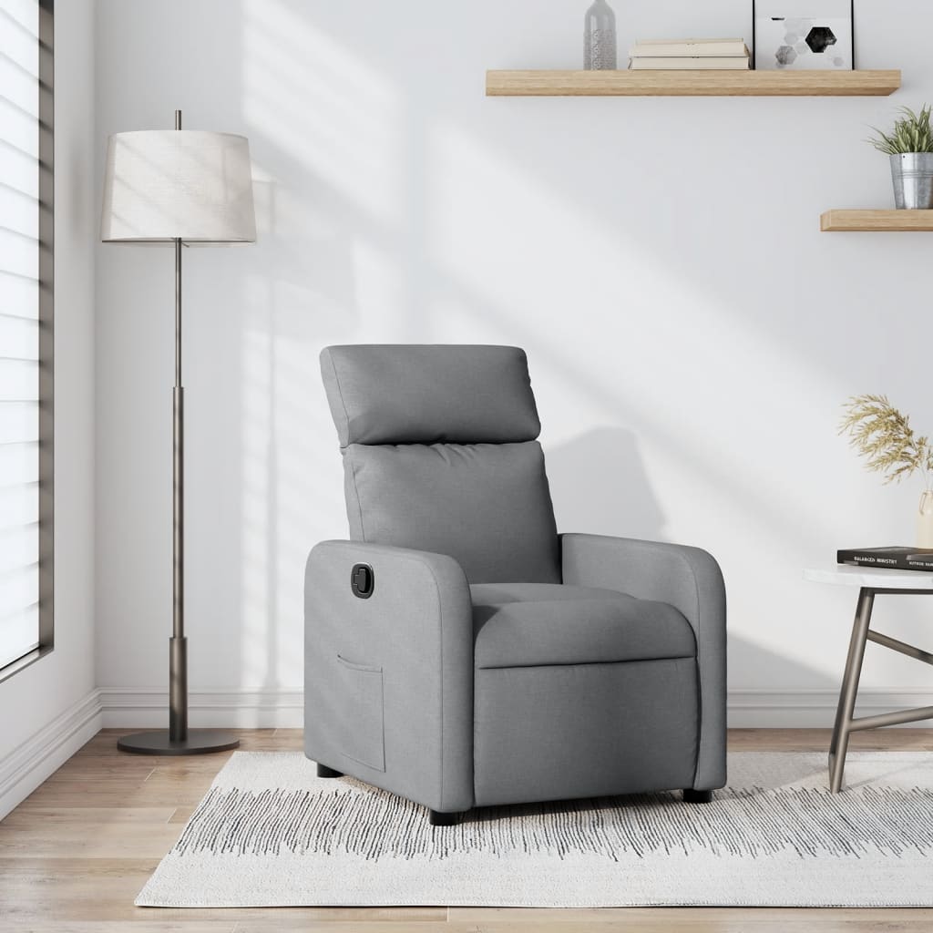 Fauteuil de relaxation tissu gris clair