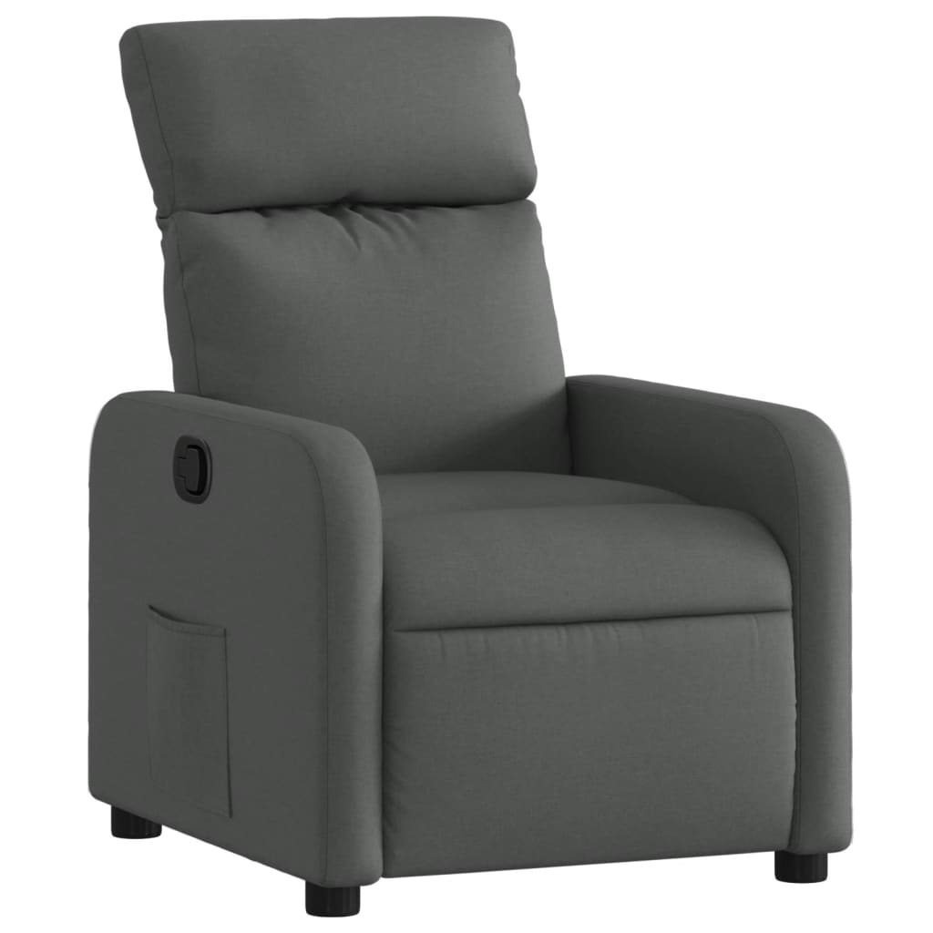 Fauteuil de relaxation tissu gris foncé