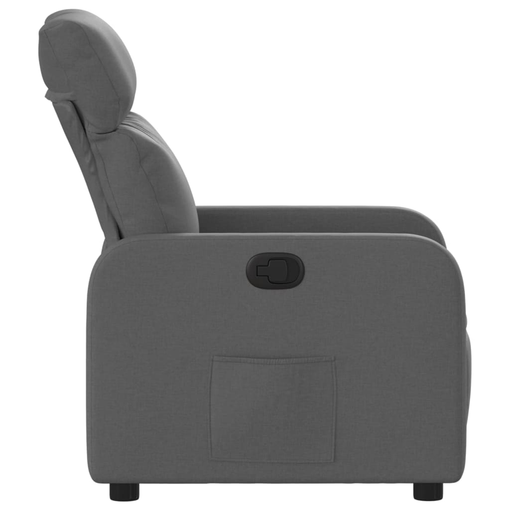 Fauteuil de relaxation tissu gris foncé