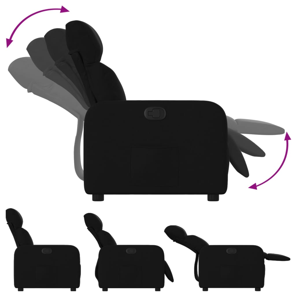 Fauteuil de relaxation tissu noir