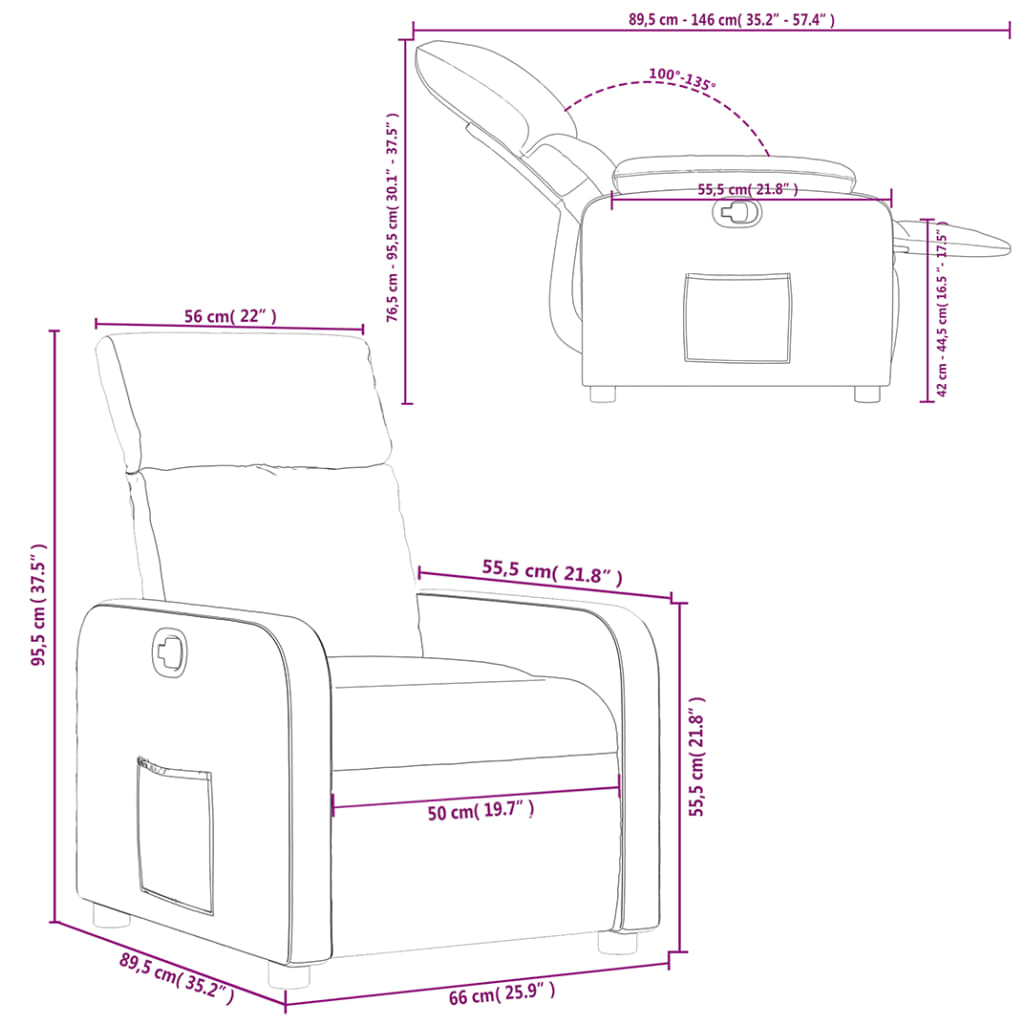 Fauteuil de relaxation tissu noir