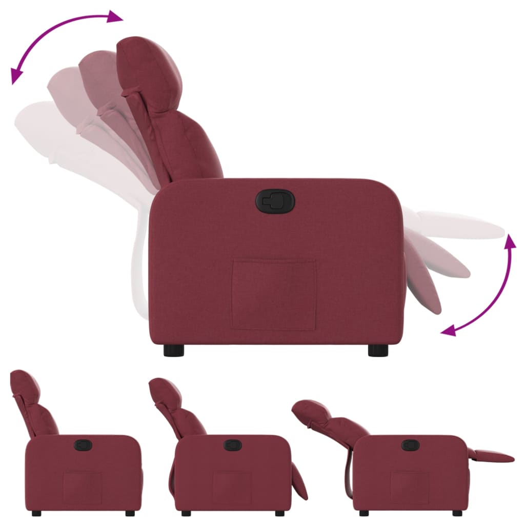 Fauteuil de relaxation tissu rouge vin