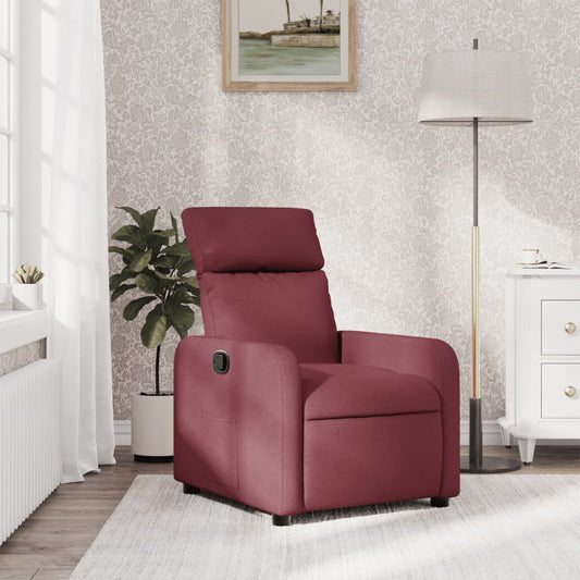 Fauteuil de relaxation tissu rouge vin