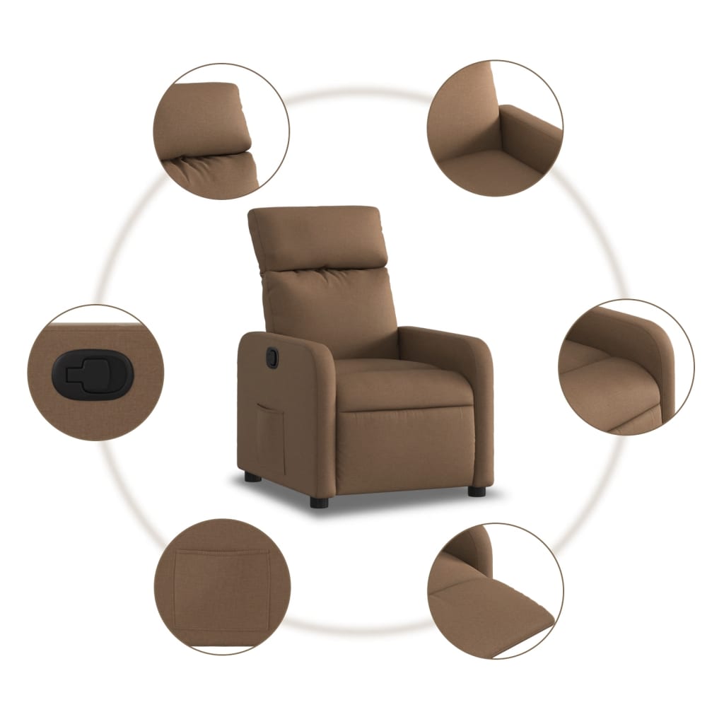 Fauteuil de relaxation tissu marron