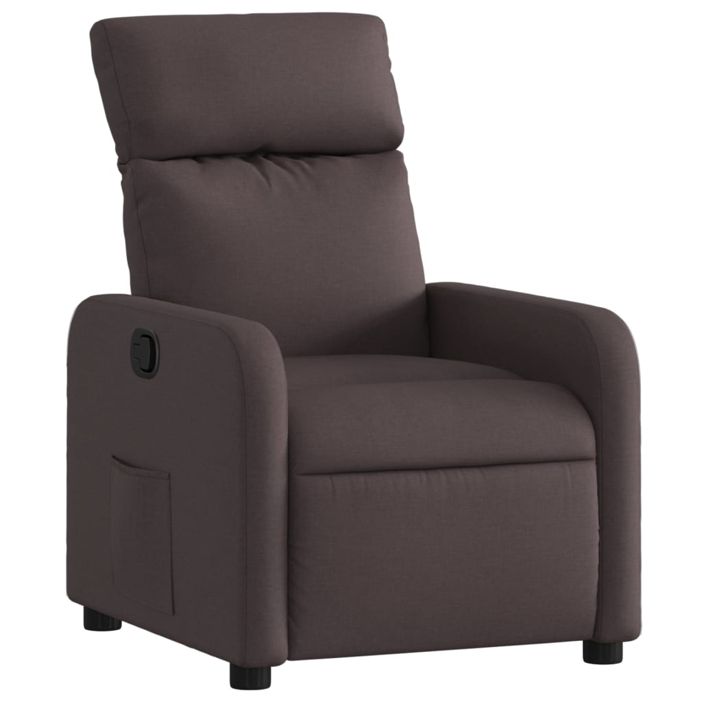 Fauteuil de relaxation tissu marron foncé