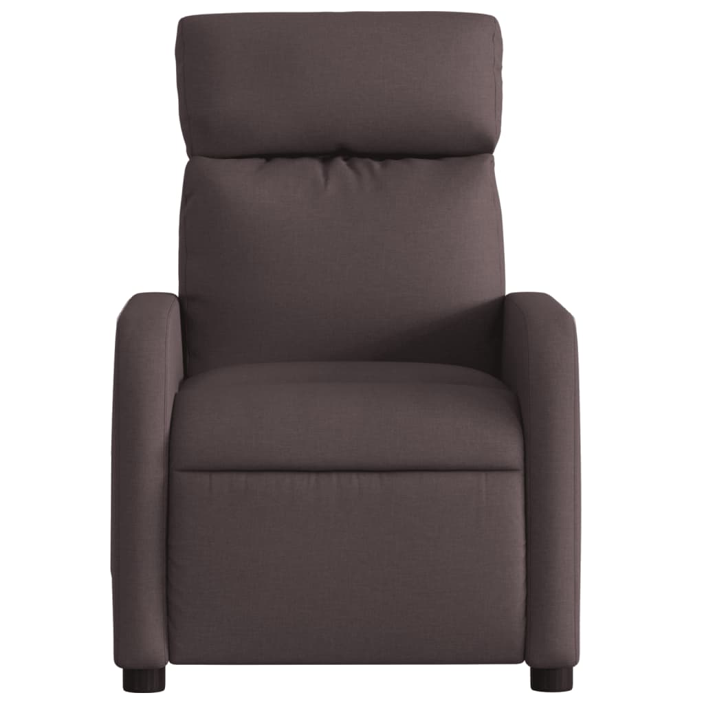 Fauteuil de relaxation tissu marron foncé