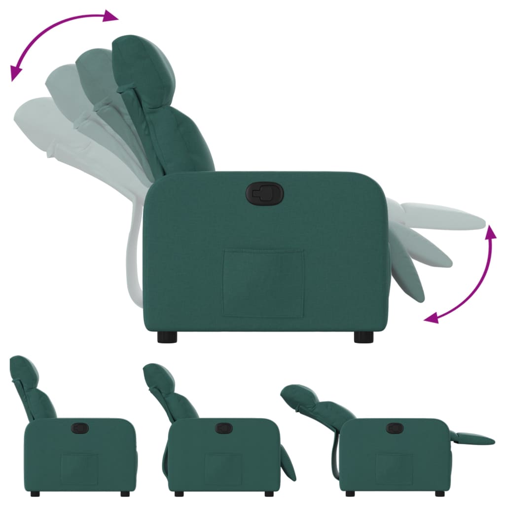 Fauteuil de relaxation tissu vert foncé