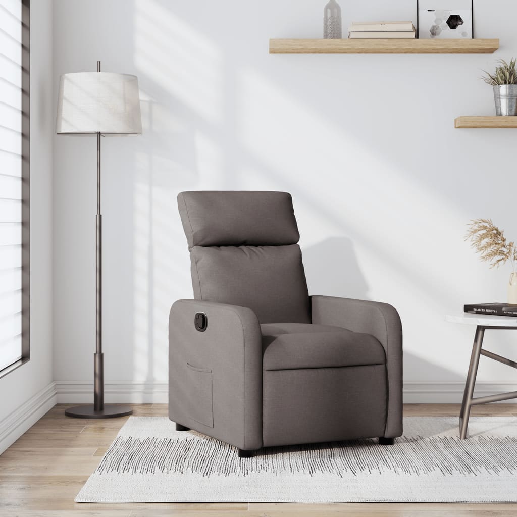 Fauteuil relax tissu taupe