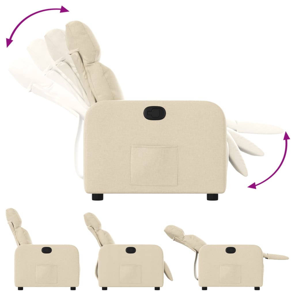 Fauteuil de relaxation tissu crème