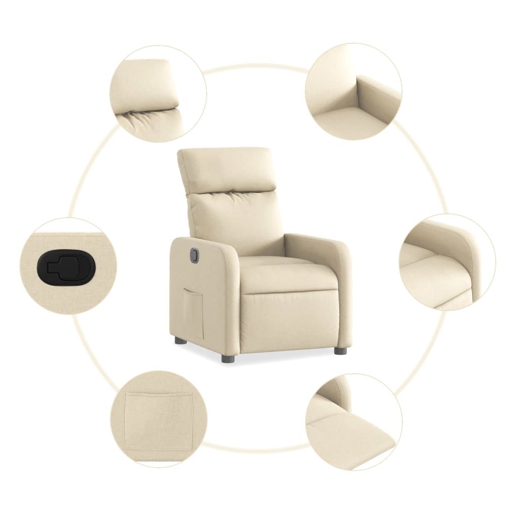 Fauteuil de relaxation tissu crème