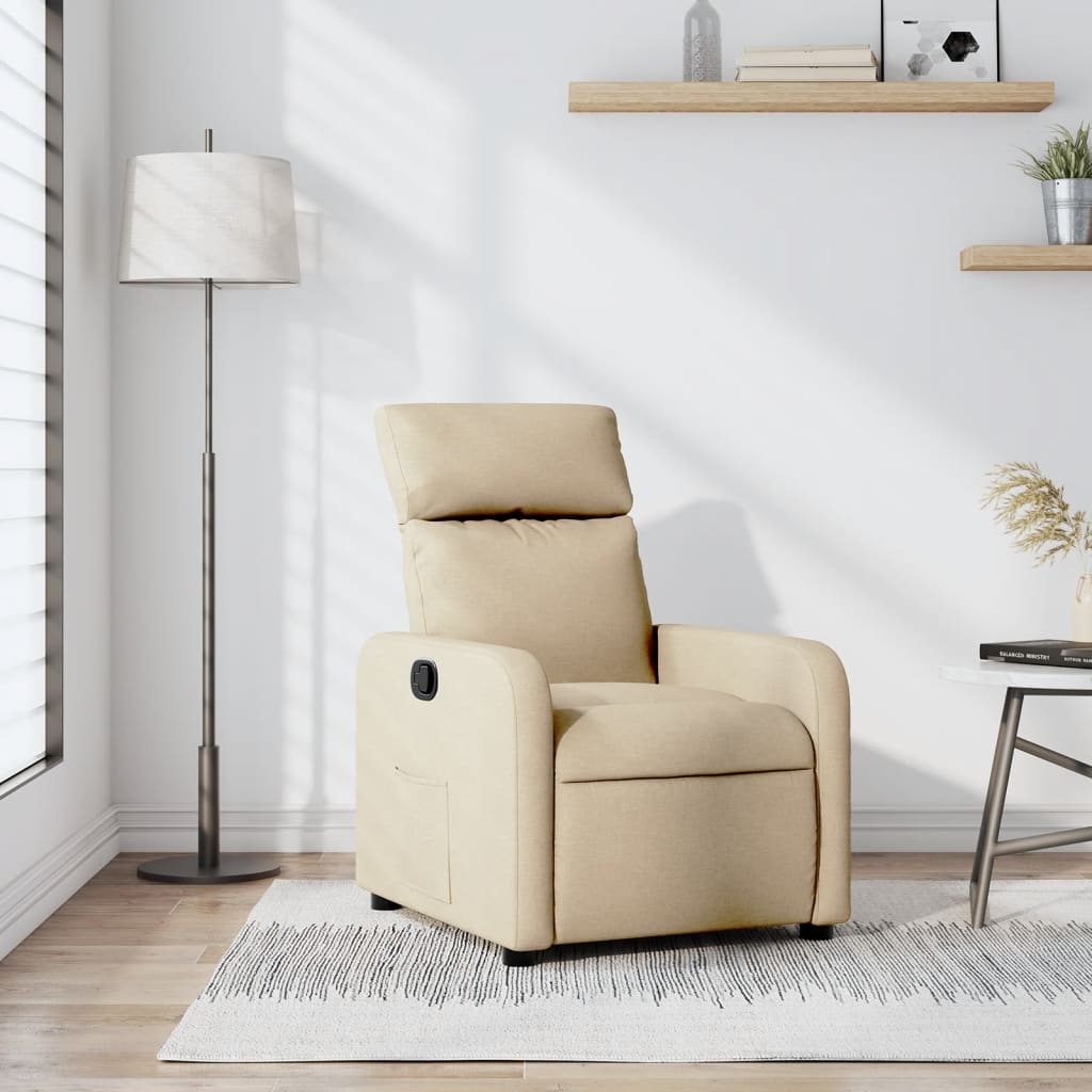 Fauteuil de relaxation tissu crème