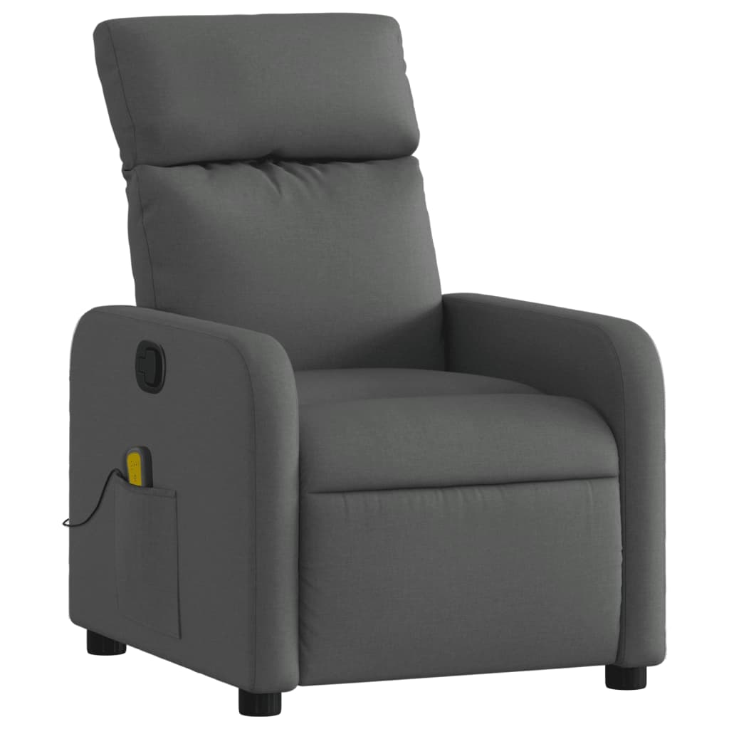 Fauteuil de massage tissu gris foncé