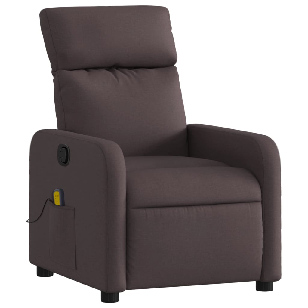 Fauteuil de massage tissu marron foncé