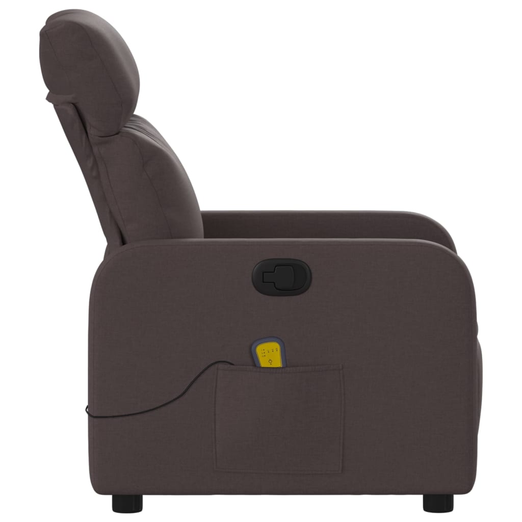 Fauteuil de massage tissu marron foncé