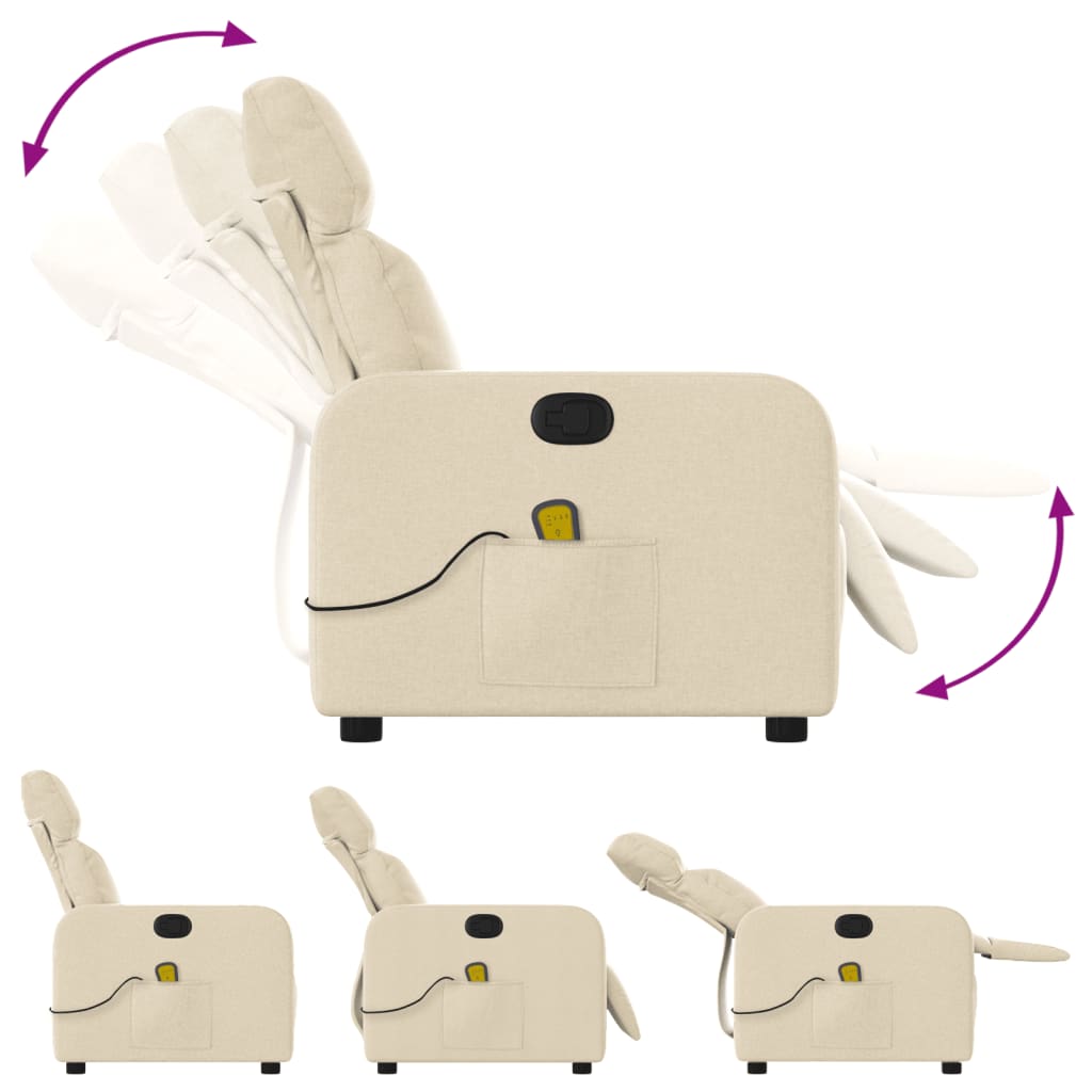 Fauteuil de massage tissu crème