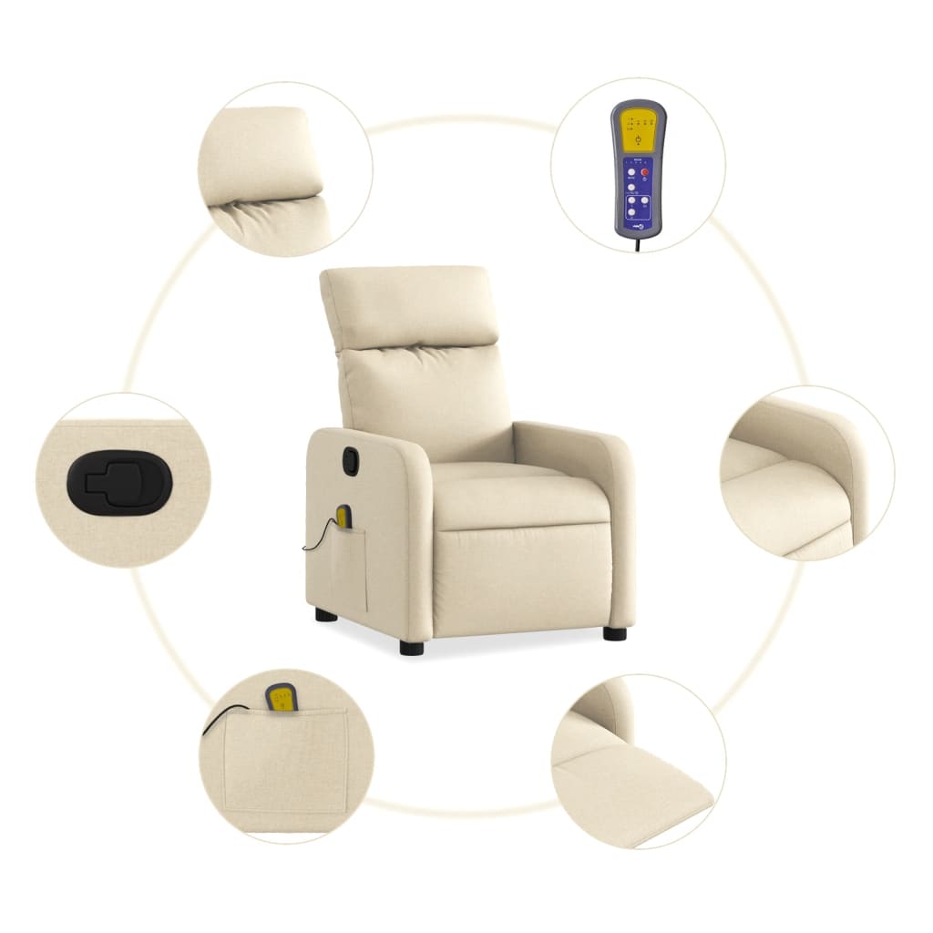 Fauteuil de massage tissu crème