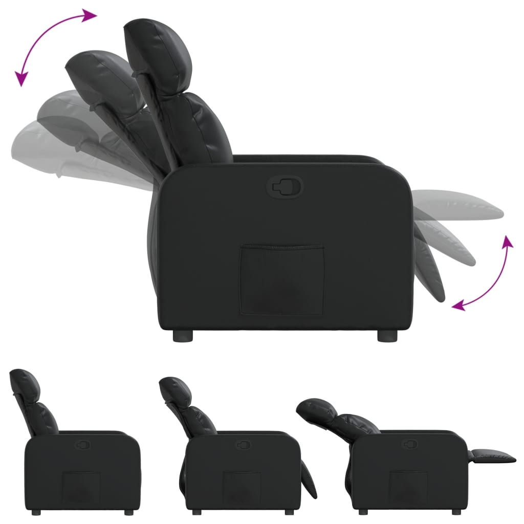 Fauteuil de relaxation simili cuir noir