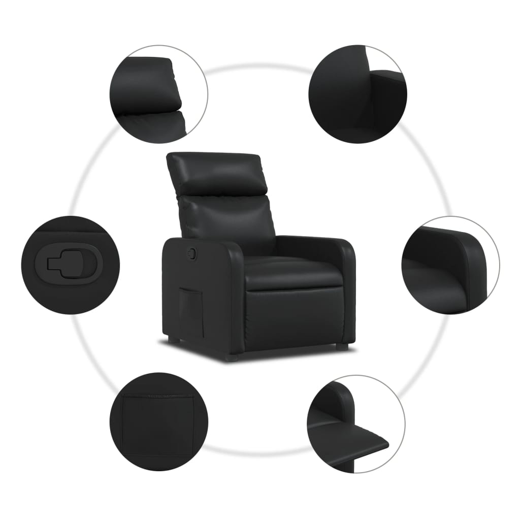 Fauteuil de relaxation simili cuir noir