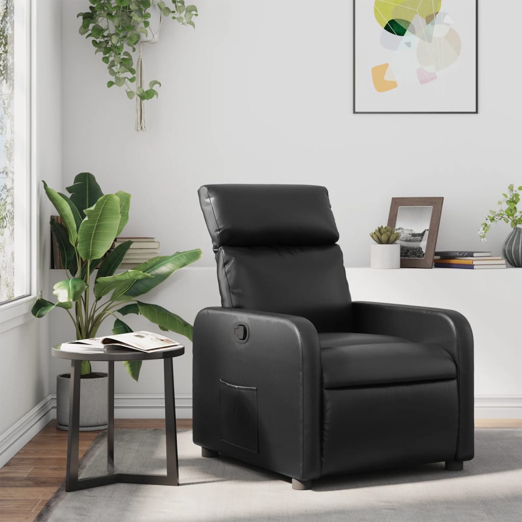 Fauteuil de relaxation simili cuir noir