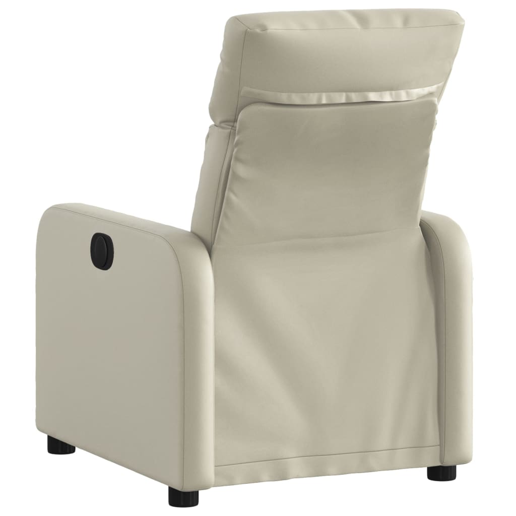 Fauteuil de relaxation simili cuir crème