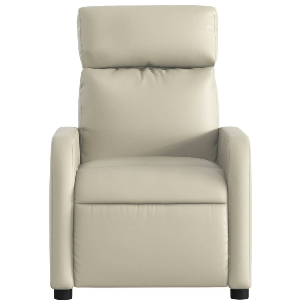 Fauteuil de relaxation simili cuir crème