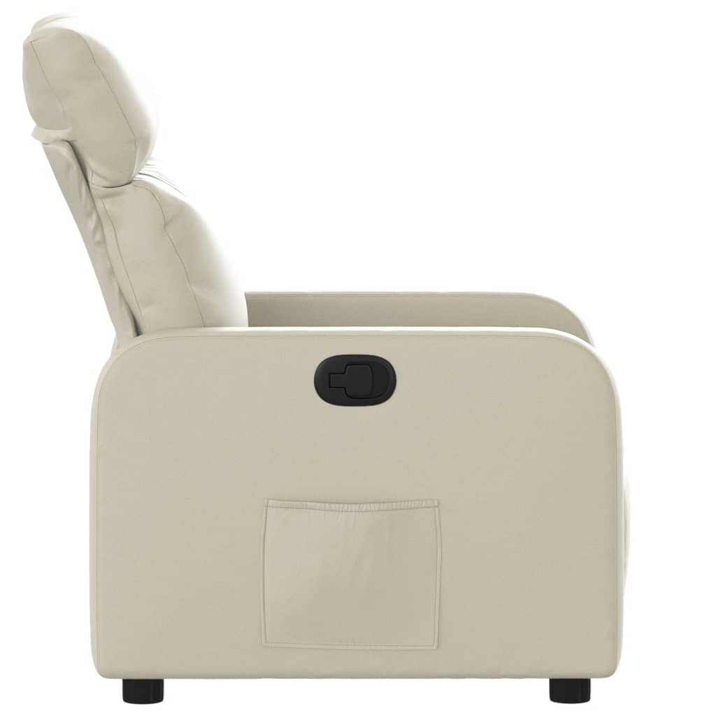 Fauteuil de relaxation simili cuir crème