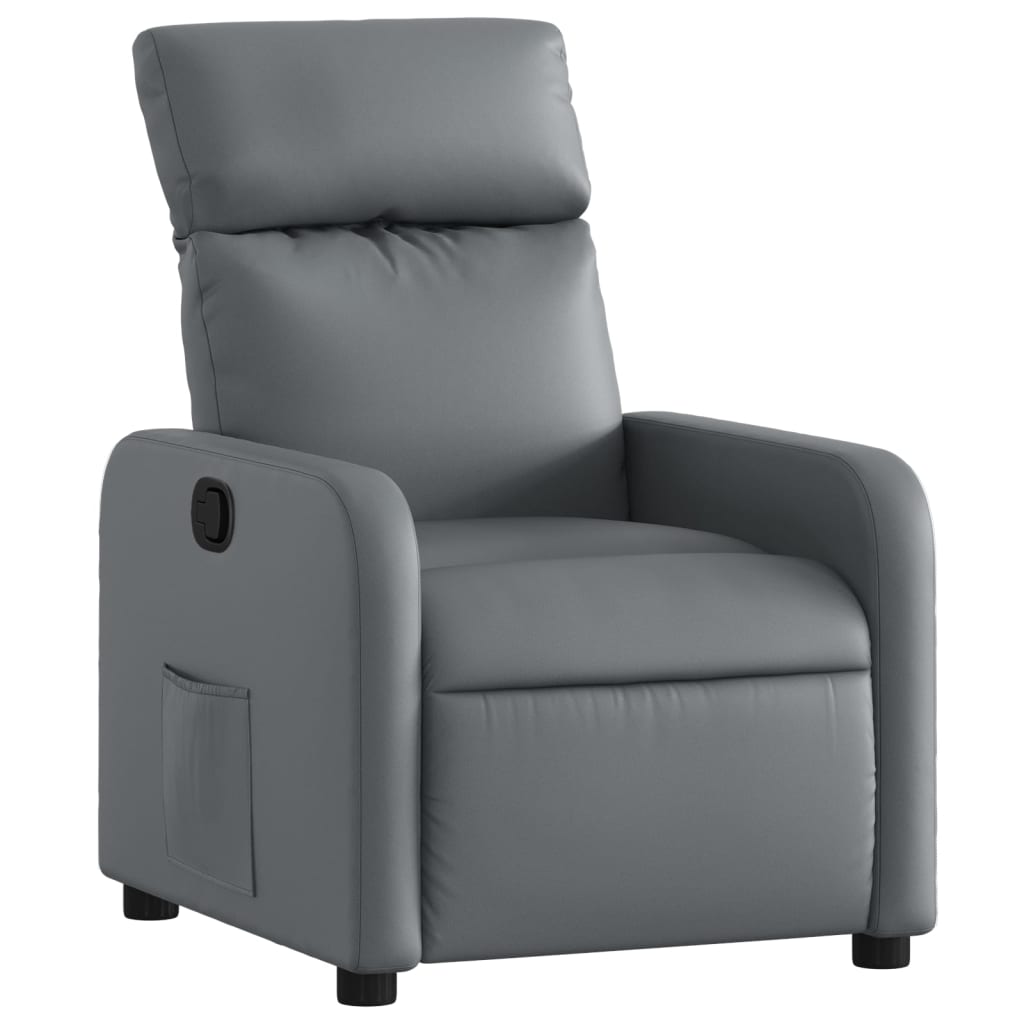 Fauteuil de relaxation simili cuir gris