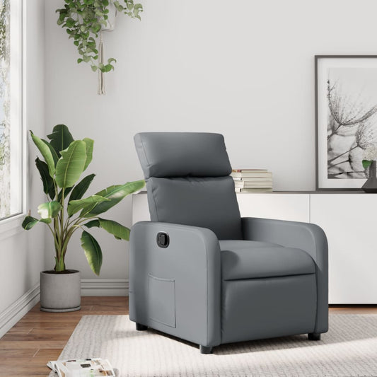 Fauteuil de relaxation simili cuir gris