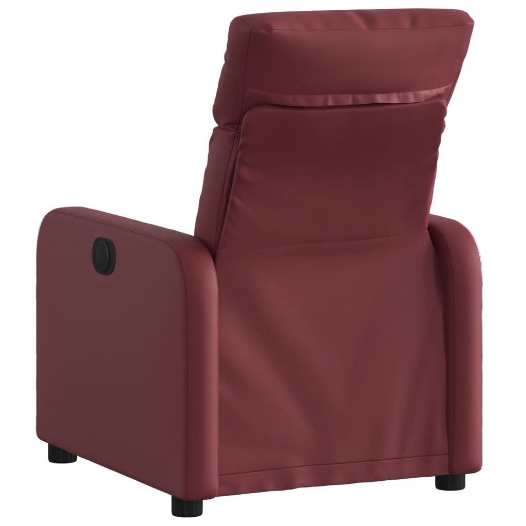 Fauteuil de relaxation simili cuir rouge vin