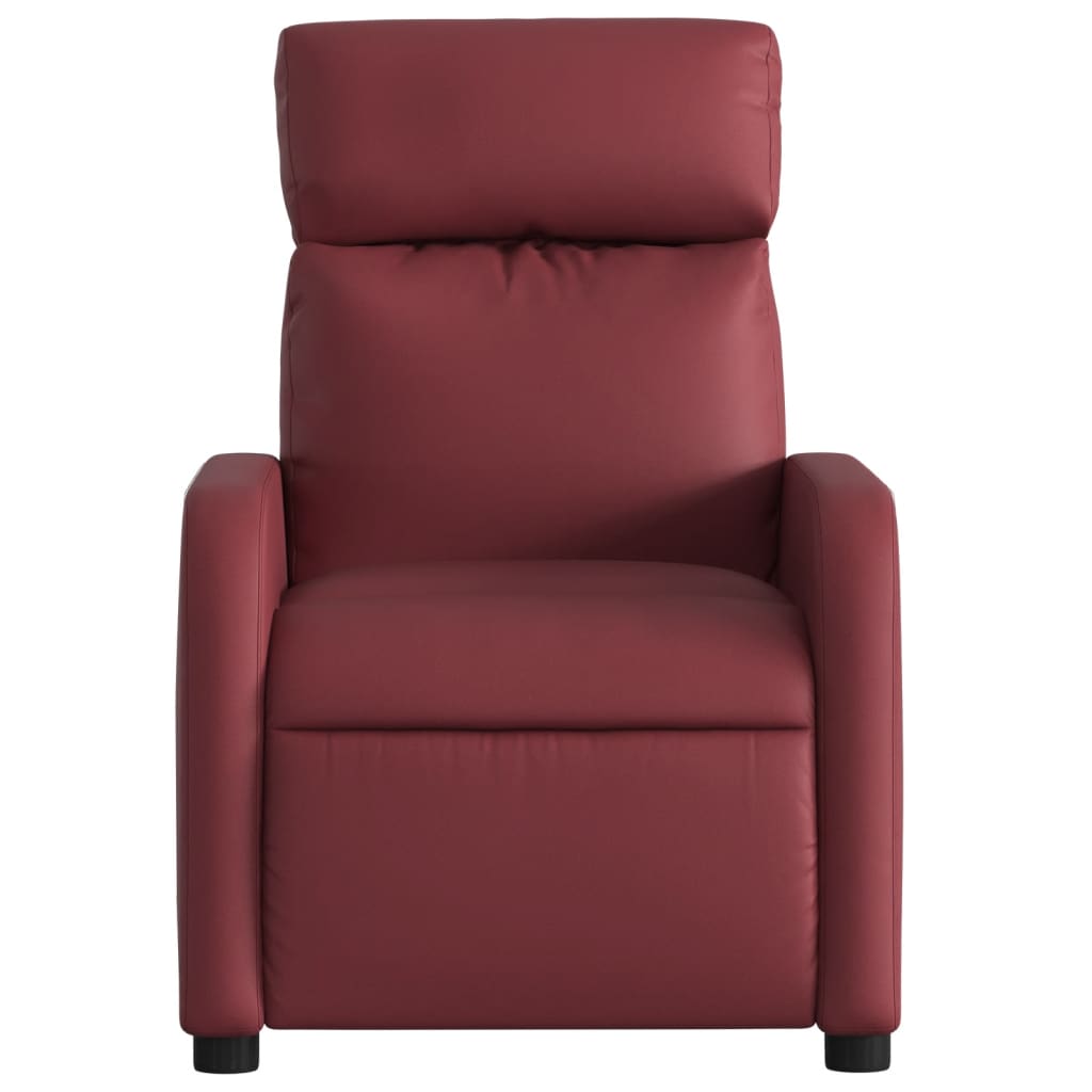 Fauteuil de relaxation simili cuir rouge vin