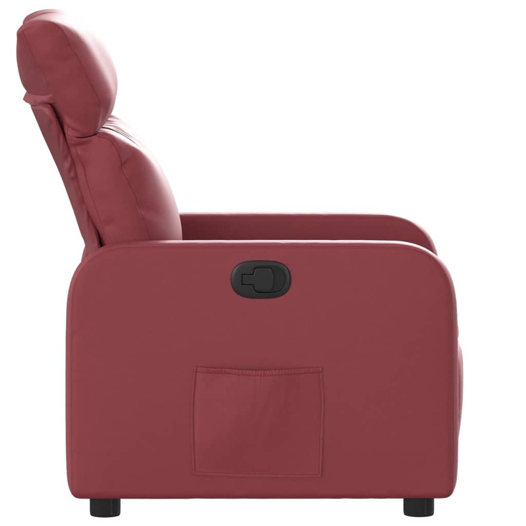 Fauteuil de relaxation simili cuir rouge vin