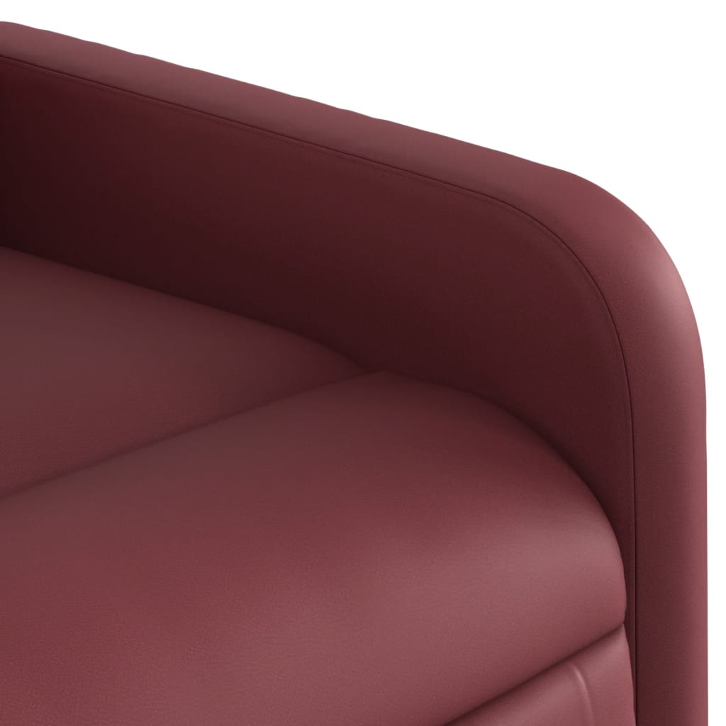 Fauteuil de relaxation simili cuir rouge vin