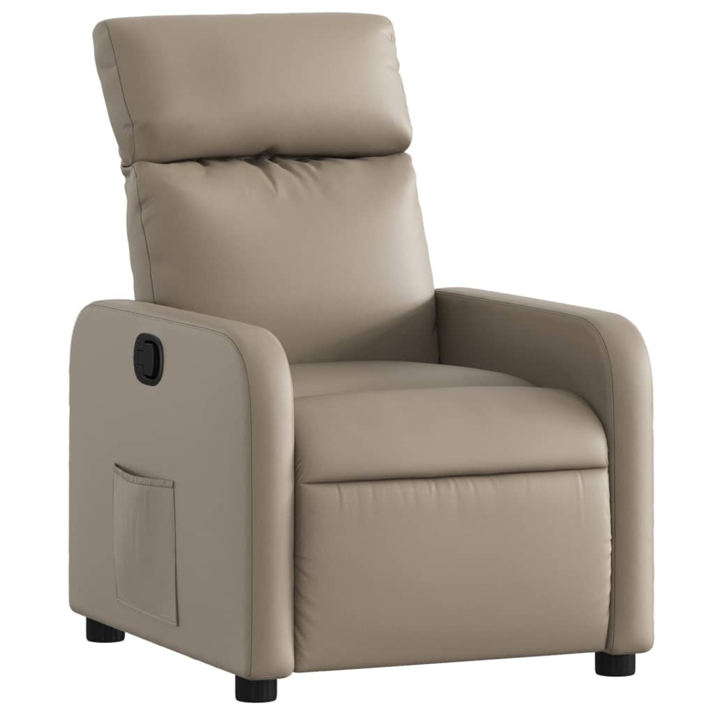 Fauteuil de relaxation simili cuir marron cappuccino