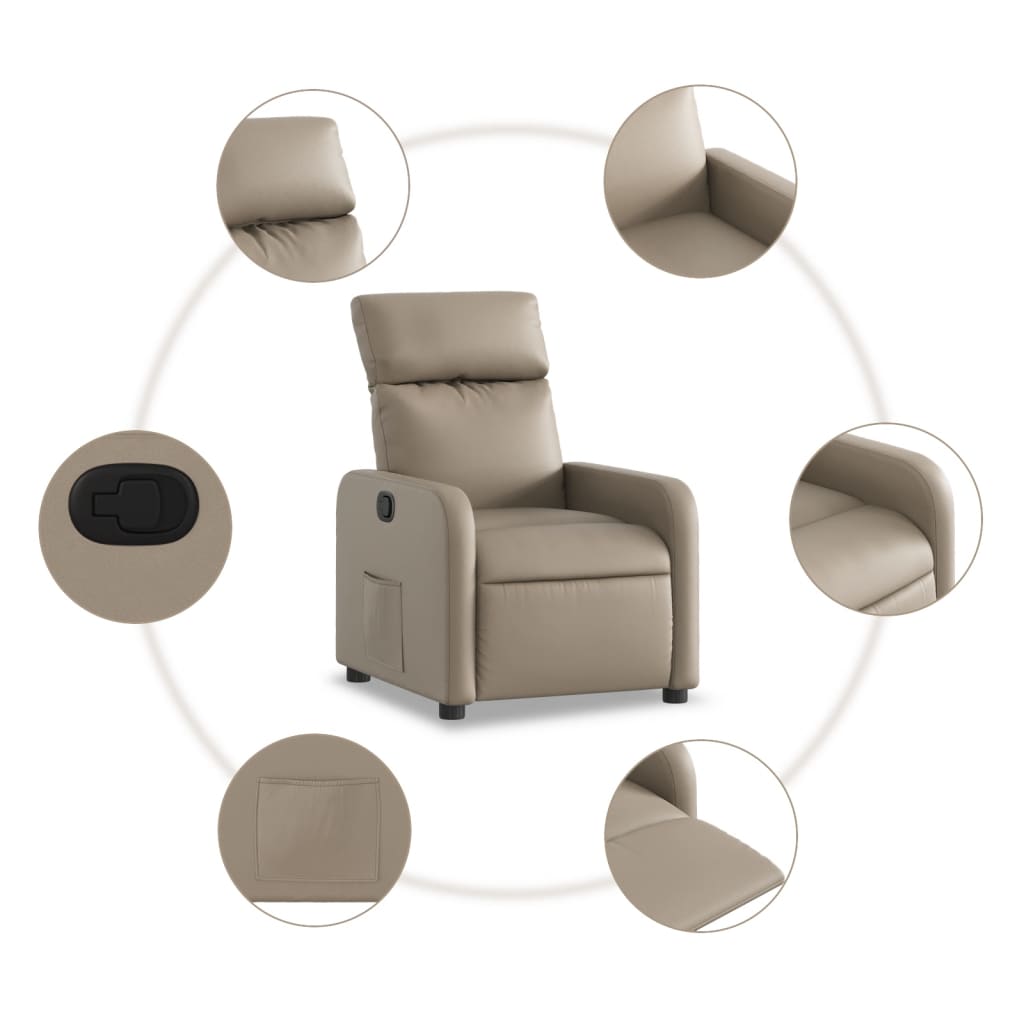 Fauteuil de relaxation simili cuir marron cappuccino