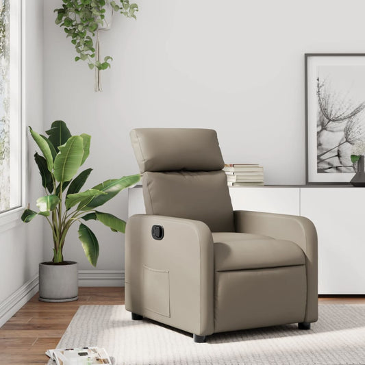 Fauteuil de relaxation simili cuir marron cappuccino