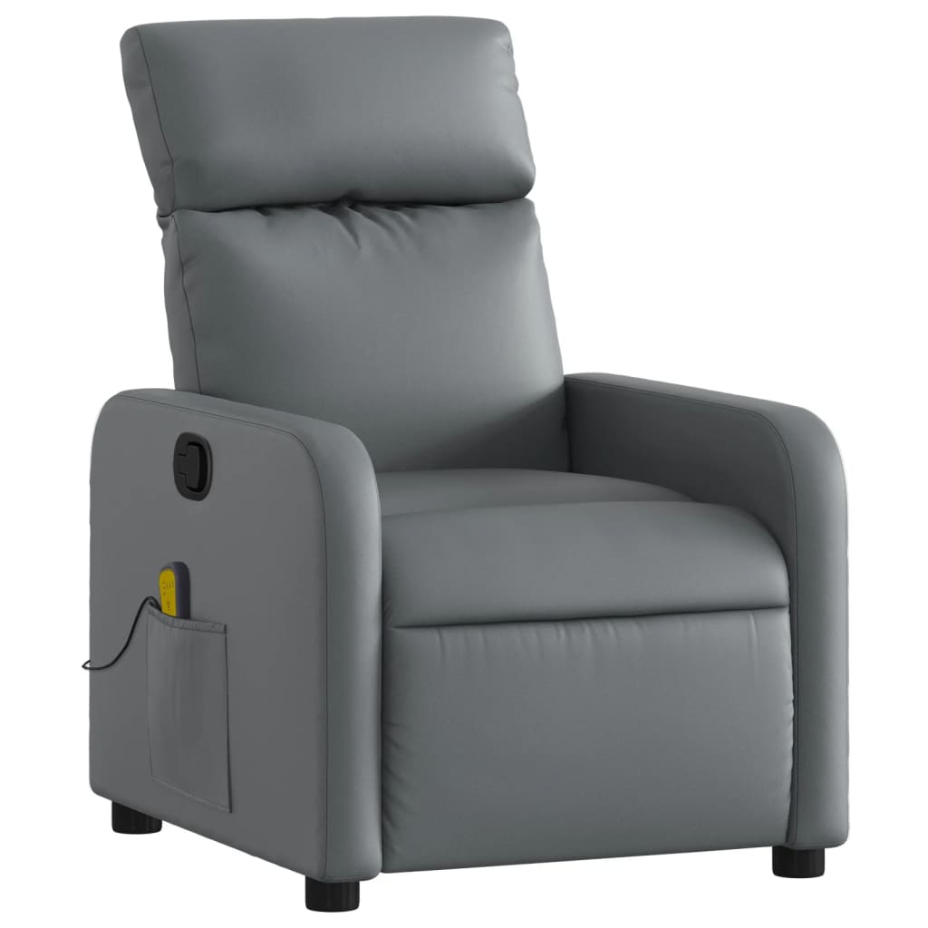 Fauteuil de massage simili cuir gris