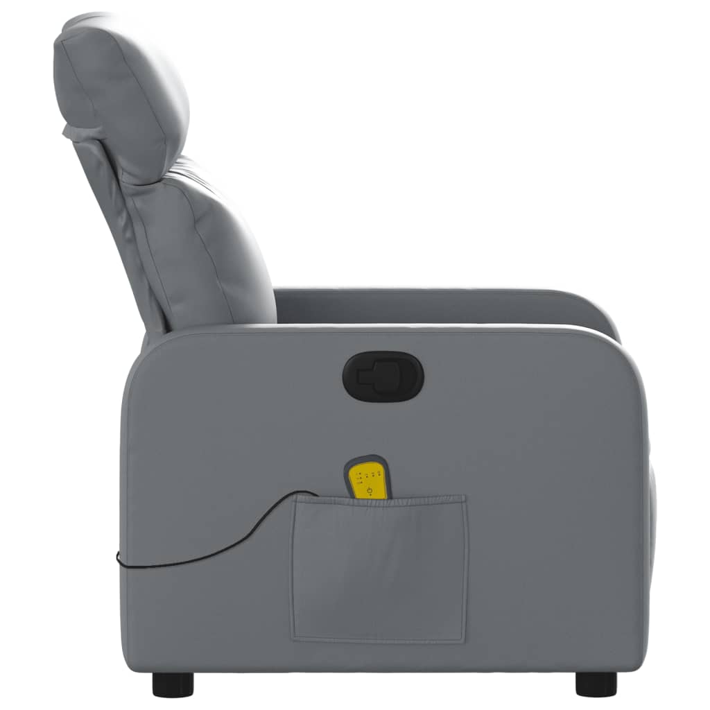 Fauteuil de massage simili cuir gris