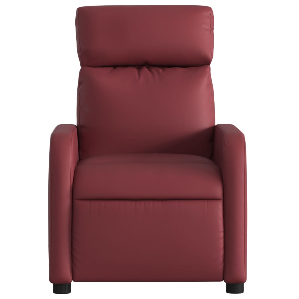 Fauteuil de massage simili cuir rouge vin