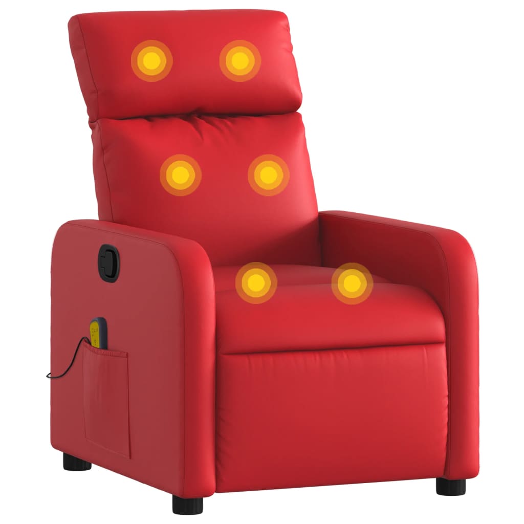 Fauteuil de massage simili cuir rouge