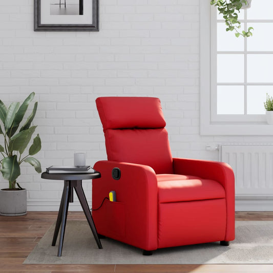 Fauteuil de massage simili cuir rouge