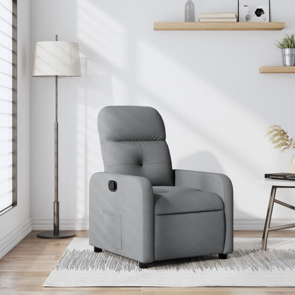 Fauteuil de relaxation tissu gris clair