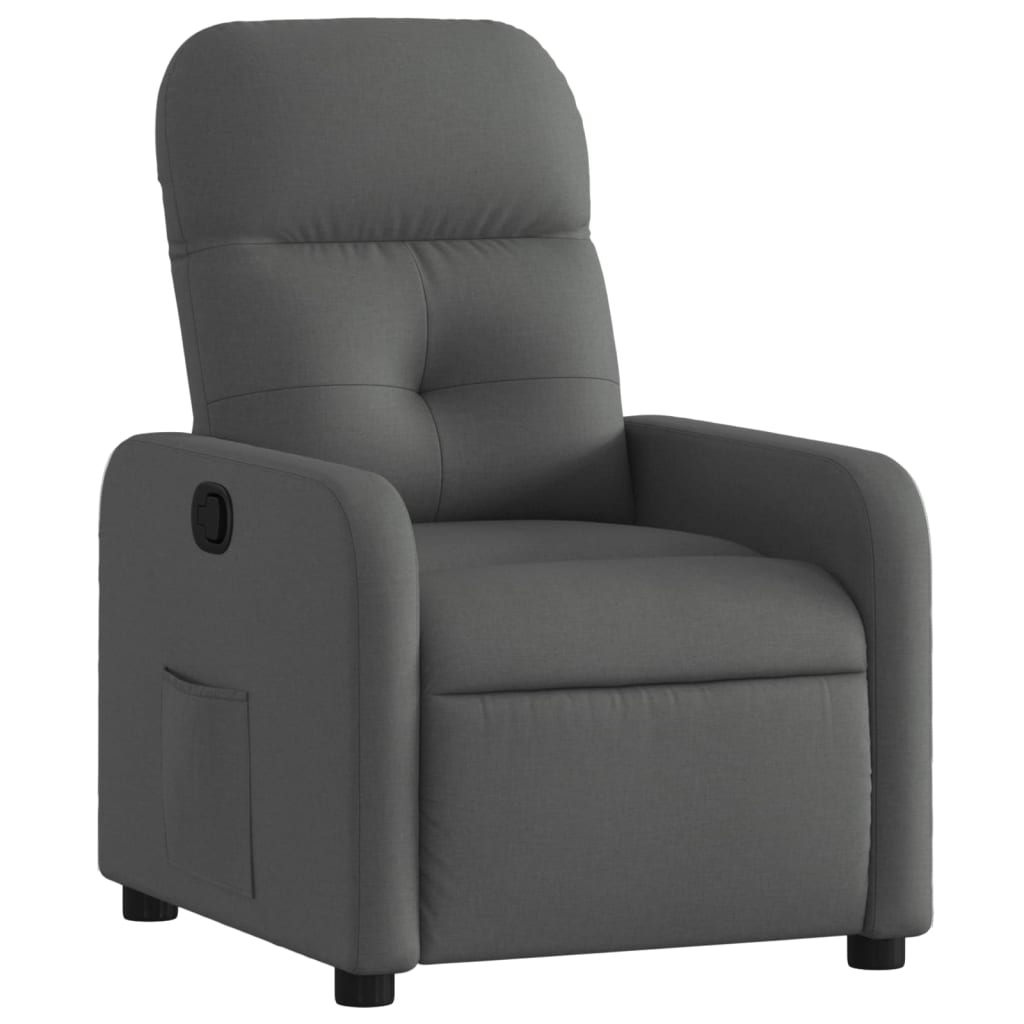 Fauteuil de relaxation tissu gris foncé