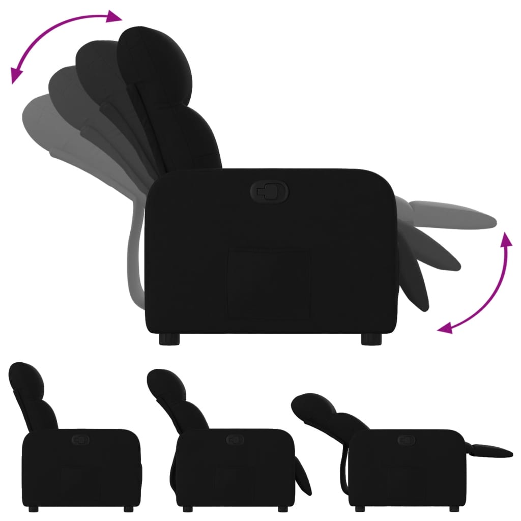 Fauteuil de relaxation tissu noir