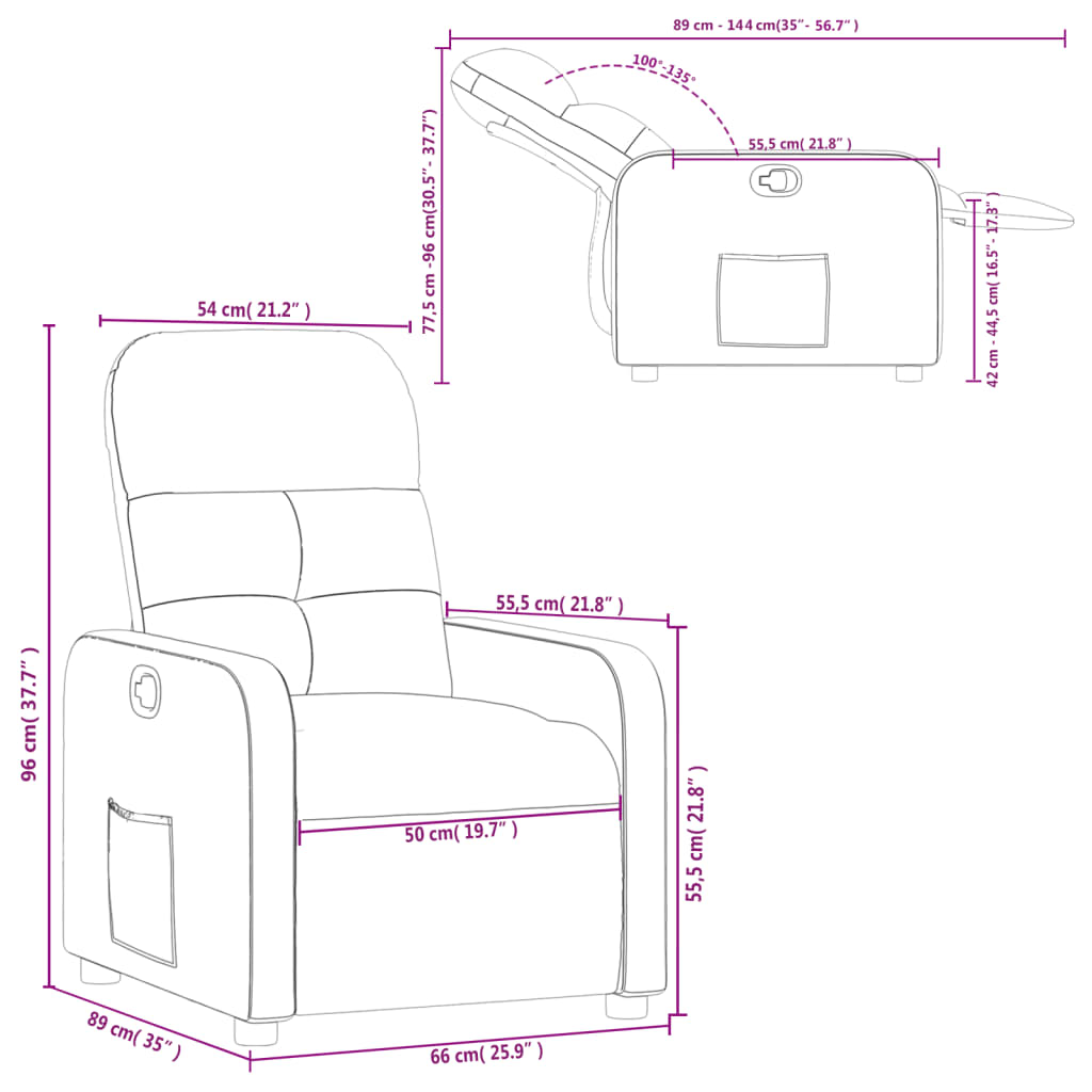 Fauteuil de relaxation tissu noir