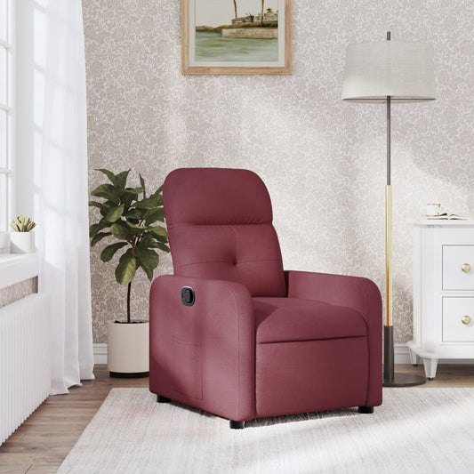 Fauteuil de relaxation tissu rouge vin