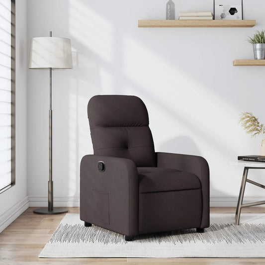 Fauteuil de relaxation tissu marron foncé